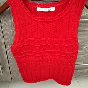 Altar'd State Vibrant Red Knit Tank Top